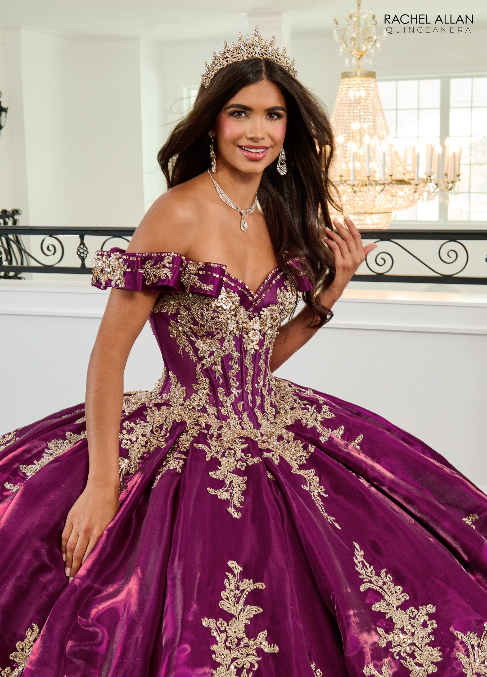 Quinceniera Dresses Beaded Ball Gown Long Quinceanera Dress   Sangria