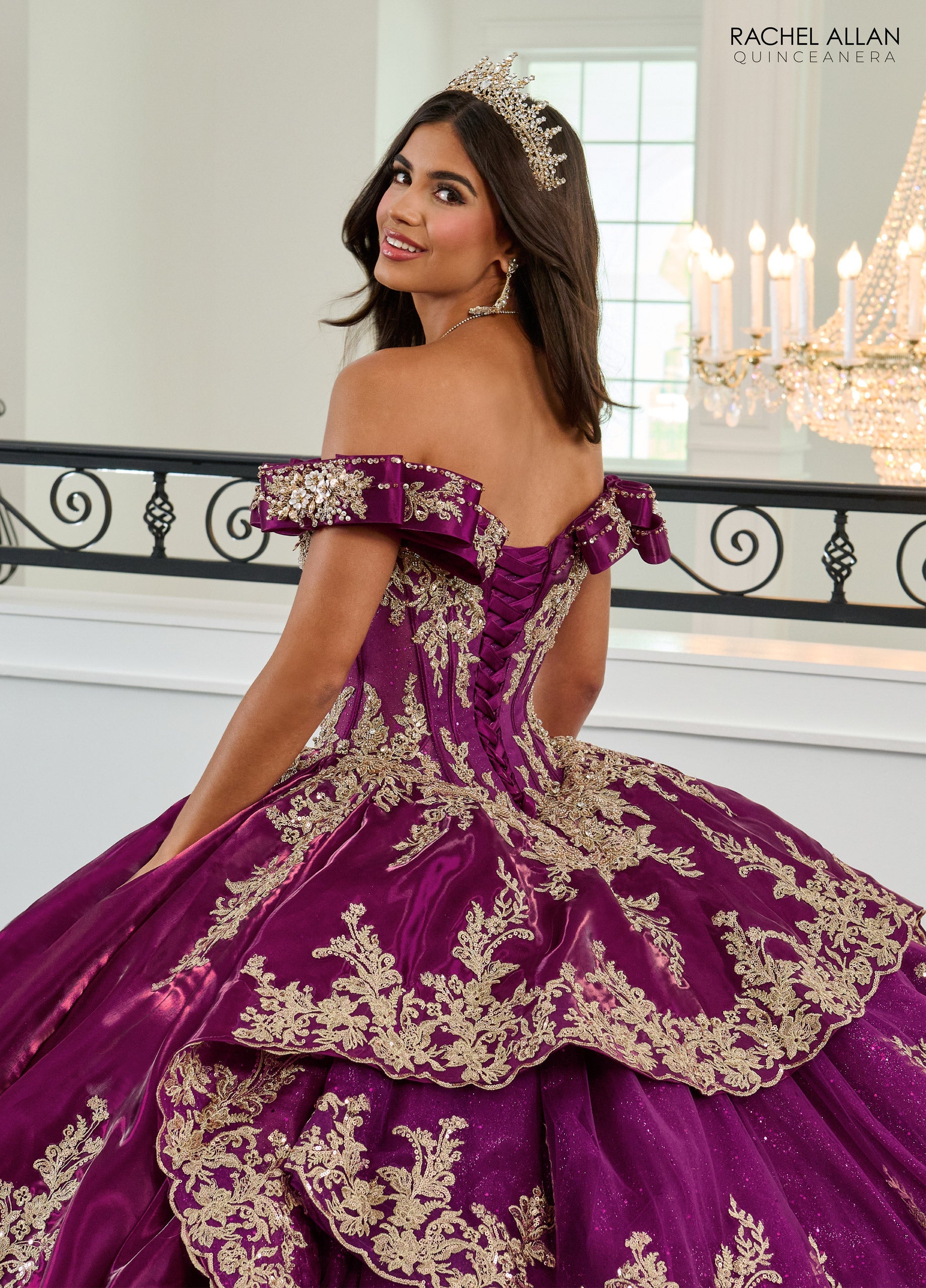 Quinceniera Dresses Beaded Ball Gown Long Quinceanera Dress   Sangria