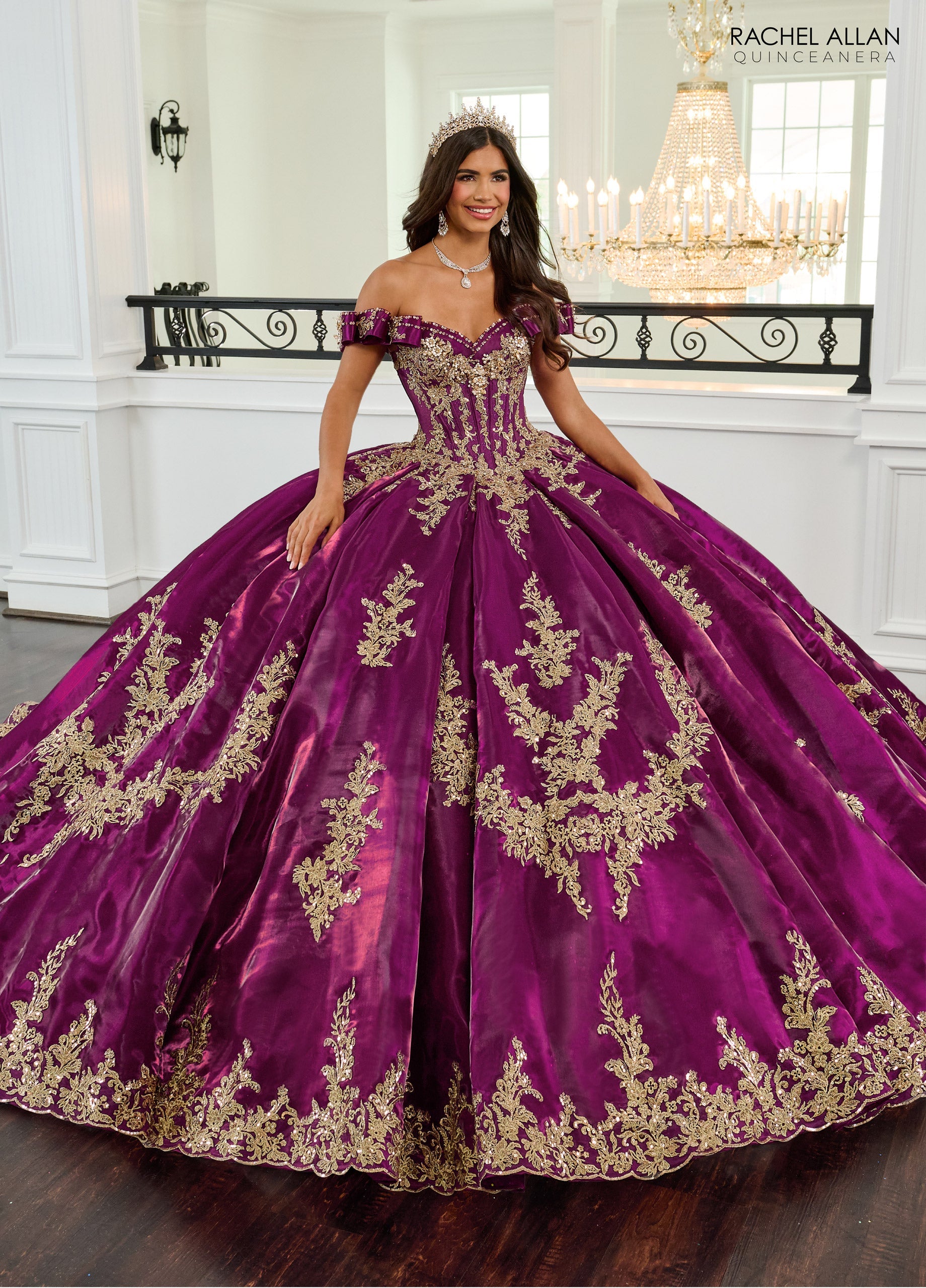 Quinceniera Dresses Beaded Ball Gown Long Quinceanera Dress   Sangria