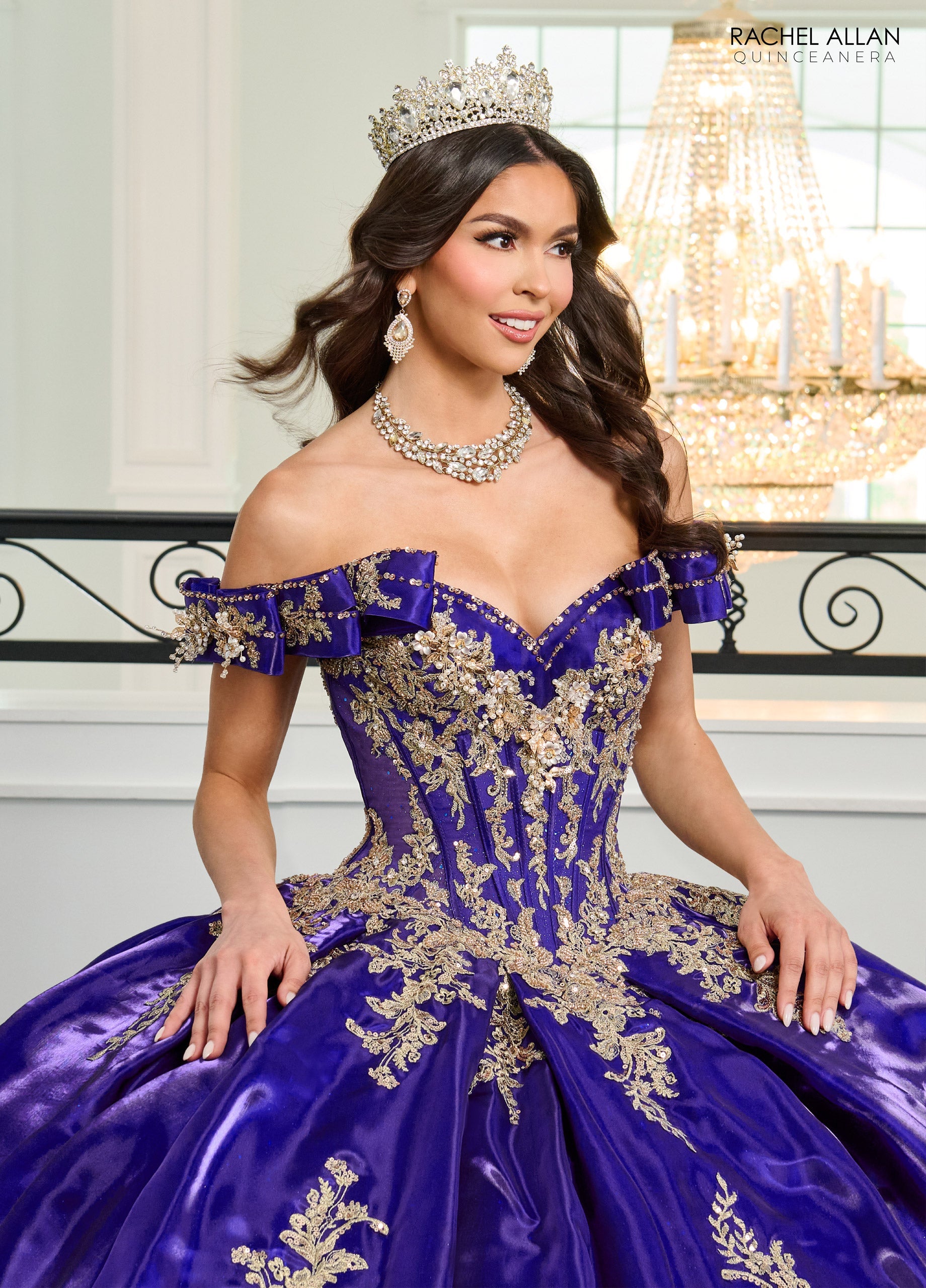 Quinceniera Dresses Beaded Ball Gown Long Quinceanera Dress   Cobalt