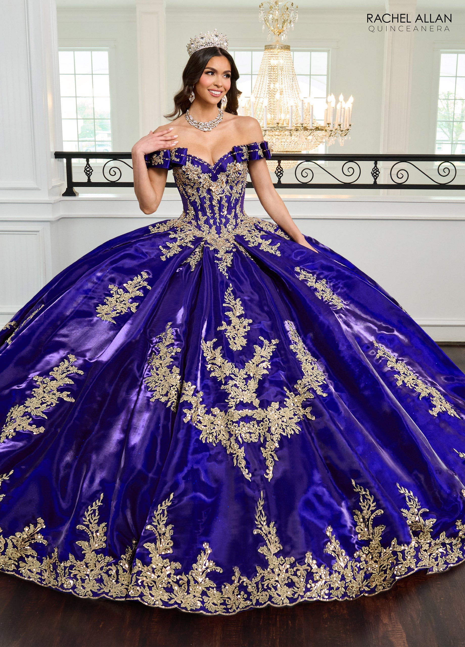 Quinceniera Dresses Beaded Ball Gown Long Quinceanera Dress   Cobalt