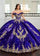 Quinceniera Dresses Beaded Ball Gown Long Quinceanera Dress   Cobalt