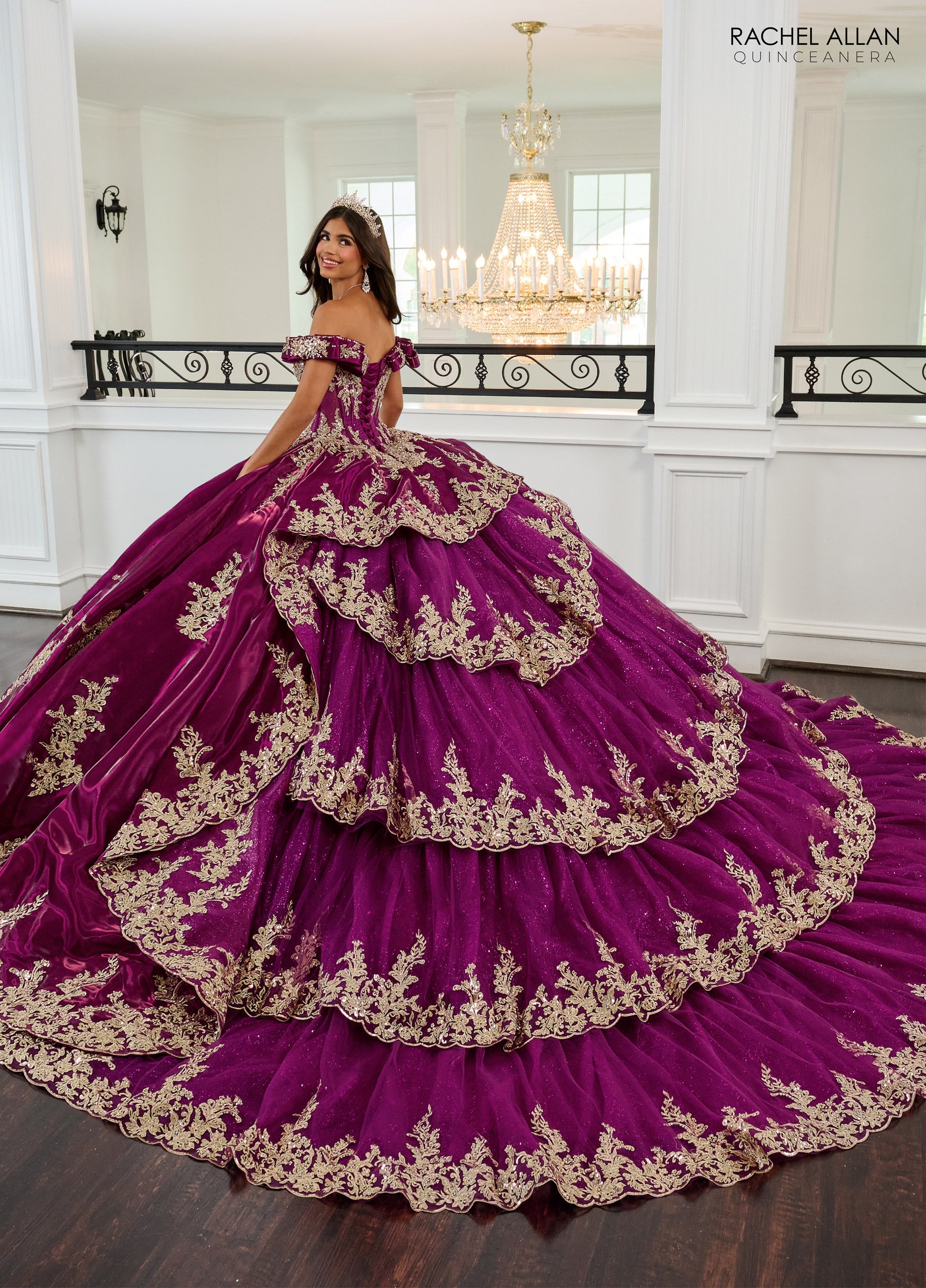 Quinceniera Dresses Beaded Ball Gown Long Quinceanera Dress   Sangria
