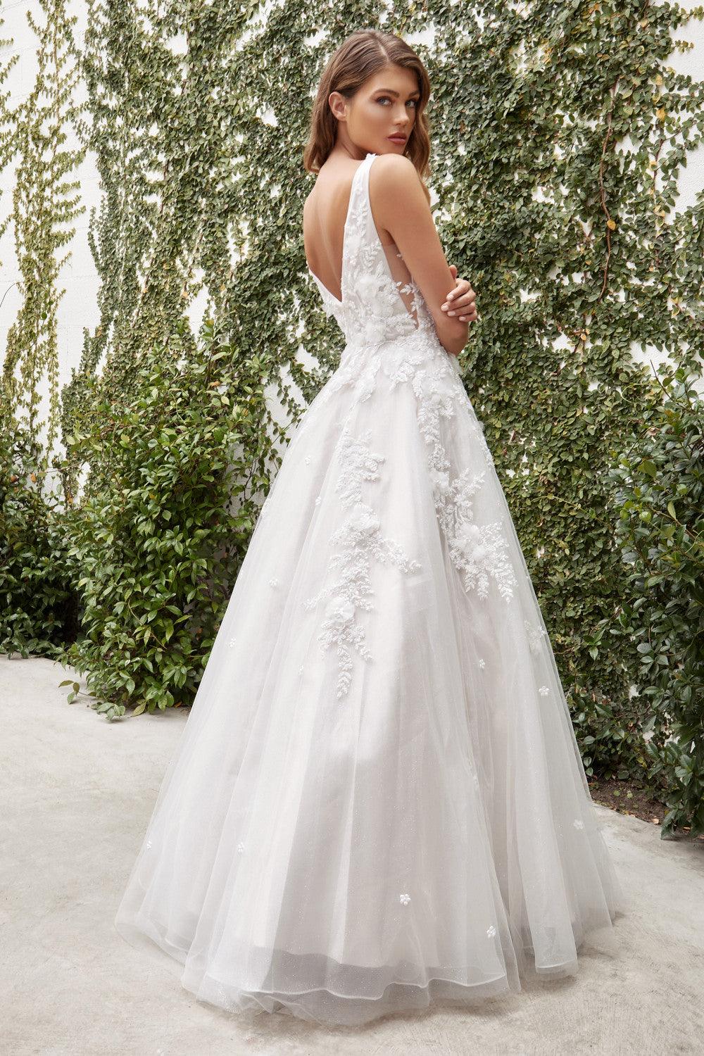 Andrea & Leo A1028W Gardenia Long Wedding Dress French White