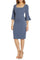 Cocktail Dresses Pleated Short Metallic Cocktail Dress Steel Blue
