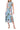 Cocktail Dresses Floral Print Slit Tea Length Cocktail Dress Blue Multi