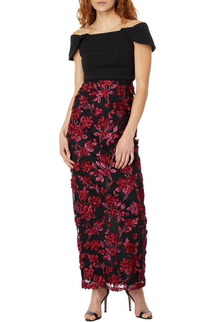 Formal Dresses Fitted Long Formal Evening Dress Black Red