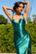 Prom Dresses Long Formal Fitted Corset Slit Prom Dress Emerald