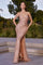 Prom Dresses Long Sequins Evening Gown Rose Gold