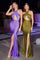 Prom Dresses long Fitted Halter Evening Gown Olive