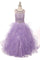 Beaded Layered Organza Gown Flower Girl Dress - The Dress Outlet Cinderella Couture