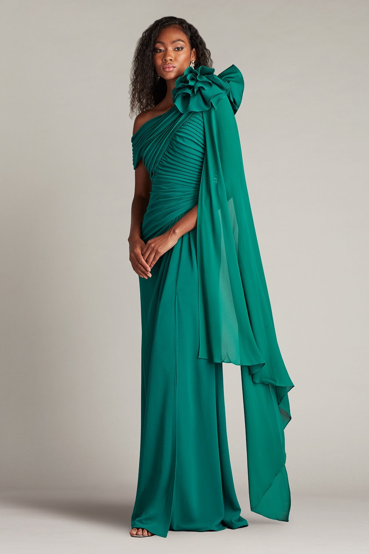 Prom Dresses Long Formal Pleated Prom Slit Dress Emerald