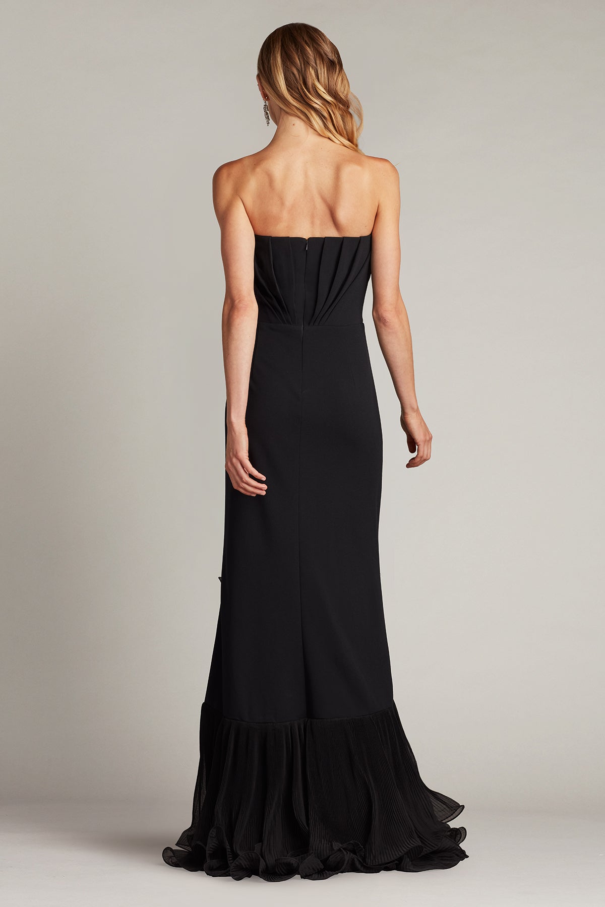 Prom Dresses Formal Long Slit Prom Ruffle Dress Black