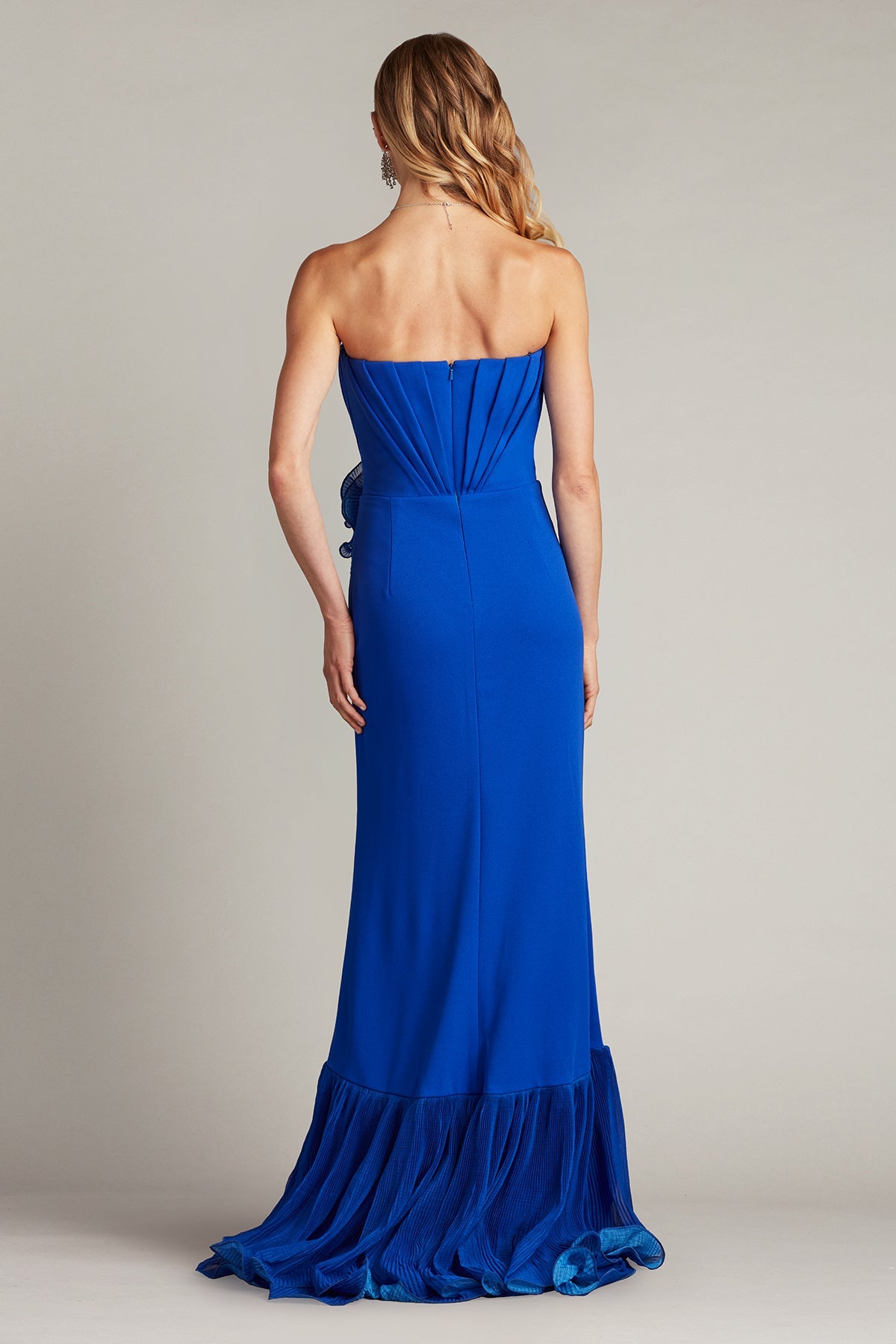 Prom Dresses Formal Long Slit Prom Ruffle Dress Mystic Blue