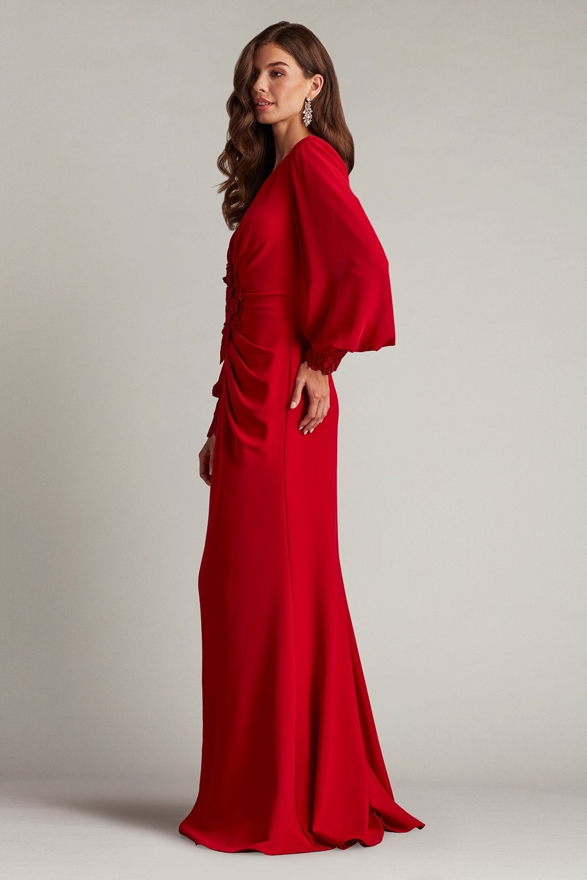 Formal Dresses Long 3D Applique Formal Evening Dress Cranberry