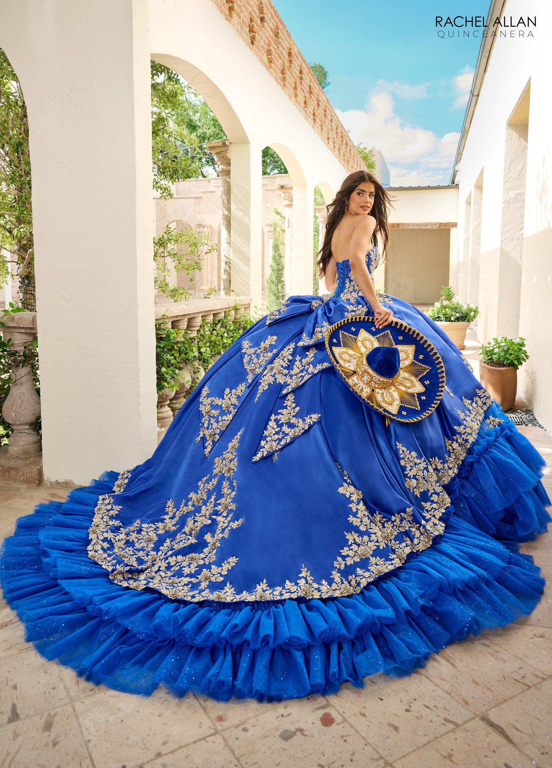 Quinceniera Dresses Glitter Ball Gown Long Quinceanera Dress  Royal Gold