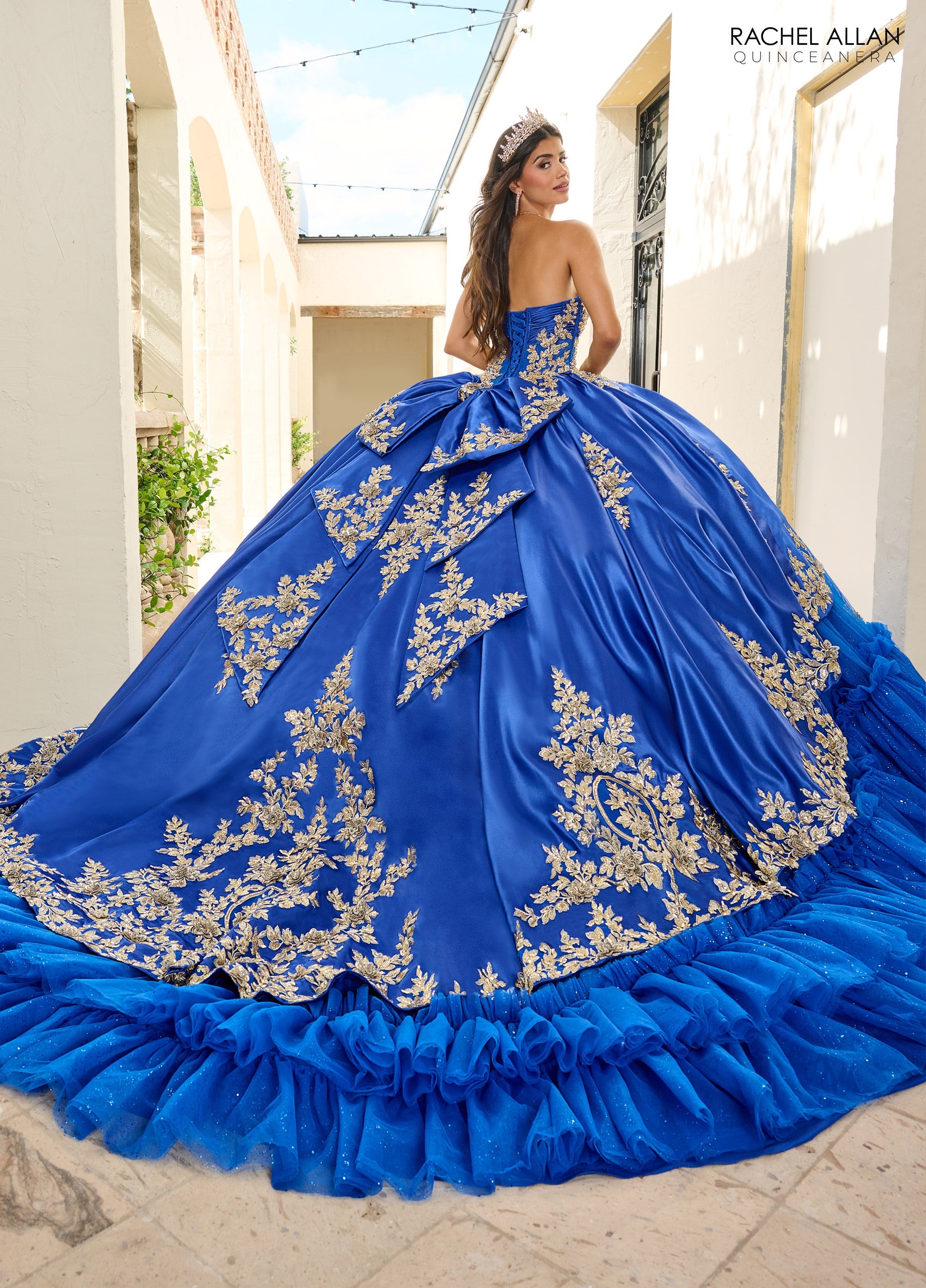 Quinceniera Dresses Glitter Ball Gown Long Quinceanera Dress  Royal Gold