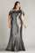 Formal Dresses Long Formal Plus Size Metallic Dress Steel