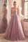 Prom Dresses Long Formal A Line Corset Applique Prom Dress Dusty Mauve