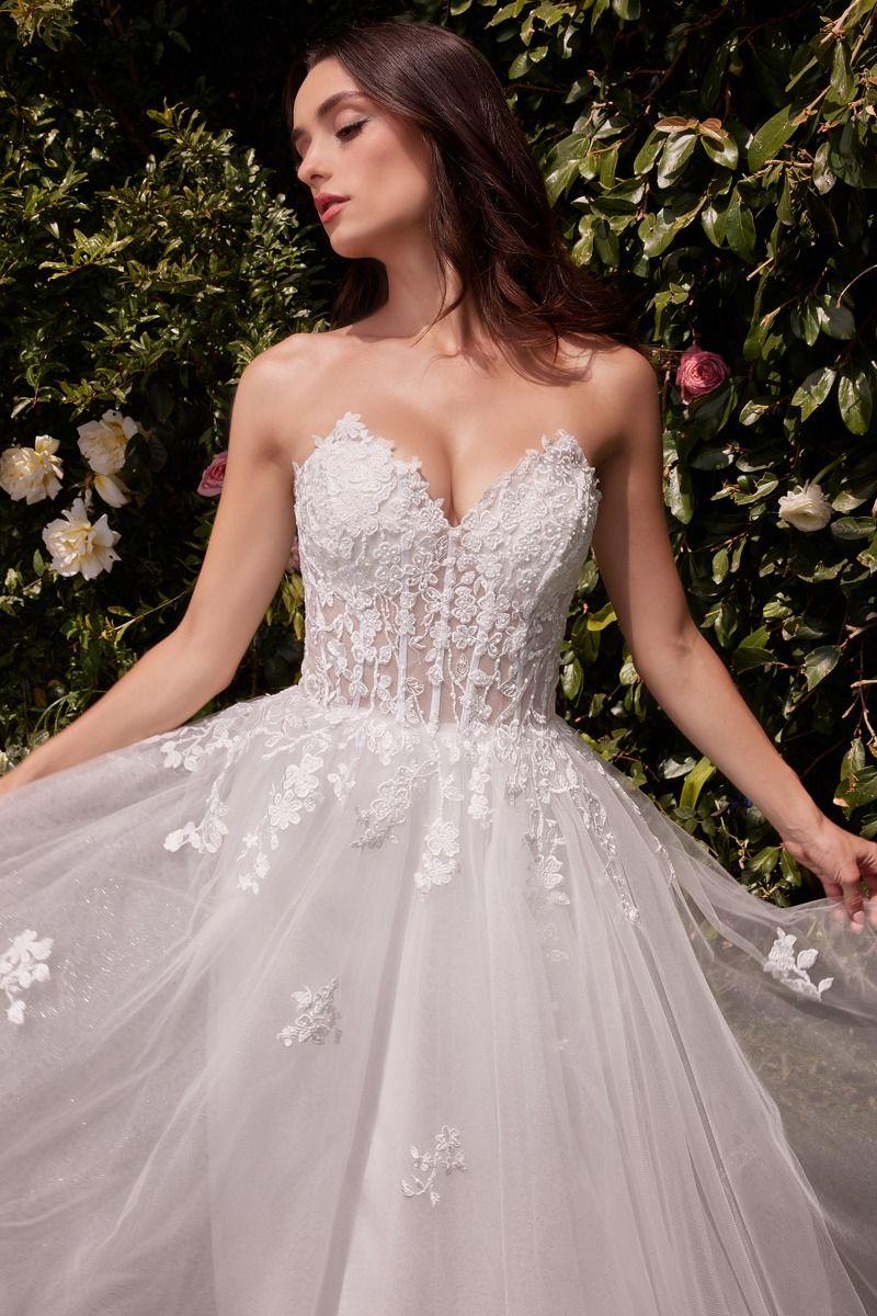 Wedding Dresses A Line Long Lace Wedding Dress Off White