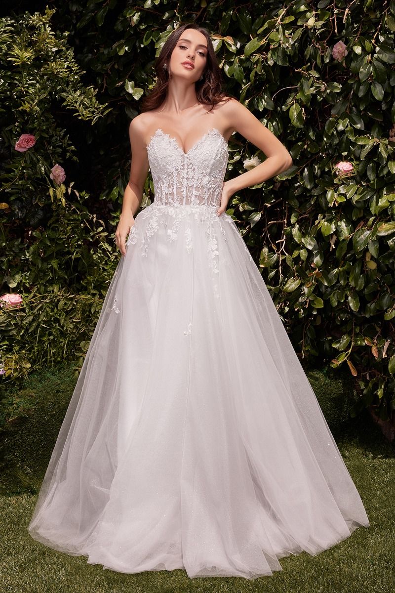 Wedding Dresses A Line Long Lace Wedding Dress Off White