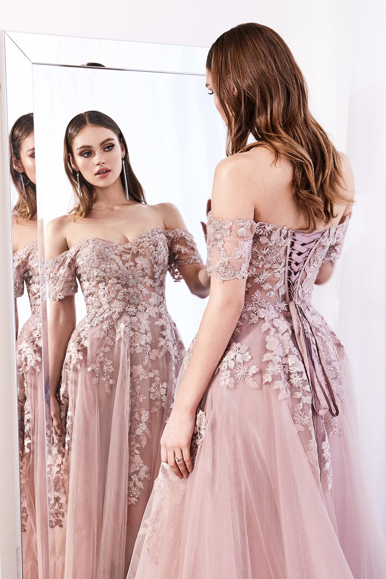 LaDivine C20 Long Formal Off Shoulder Evening Dress