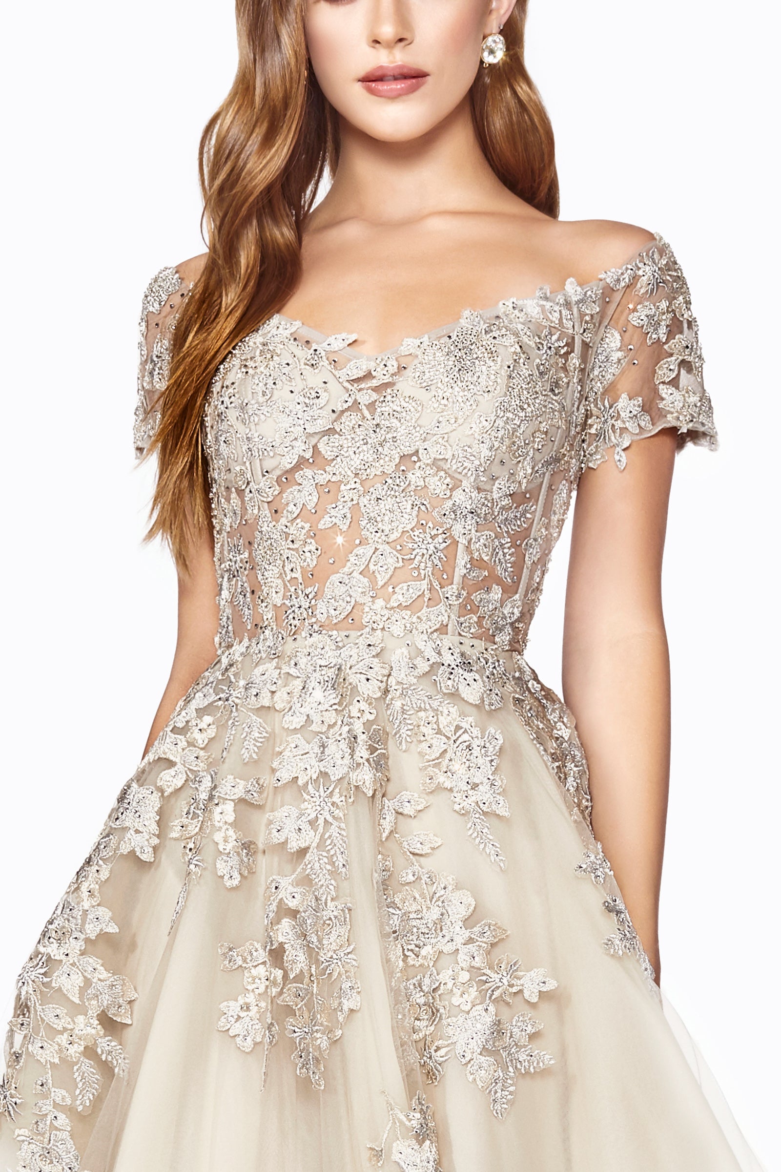 LaDivine C20 Long Formal Off Shoulder Evening Dress