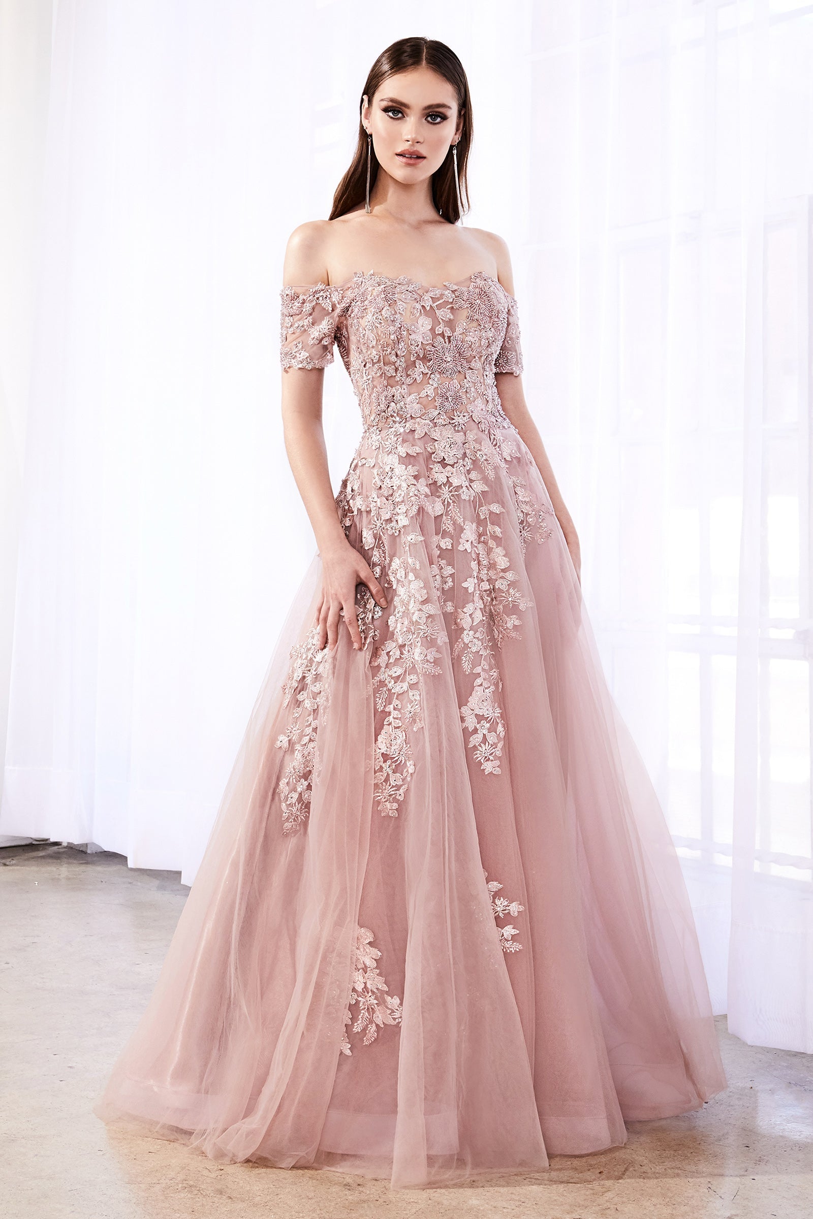 LaDivine C20 Long Formal Off Shoulder Evening Dress