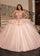 Quinceniera Dresses Ball Gown Beaded Long Sequin Quinceanera Dress Blush Multi