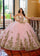 Quinceniera Dresses Glitter Ball Gown Long Quinceanera Dress Blush Gold