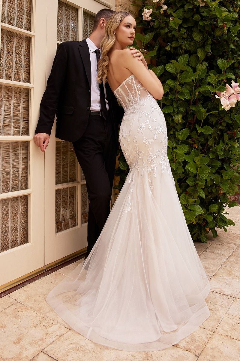 Wedding DressesLong Bridal Gown Mermaid Lace Wedding Dress French White