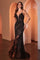 Prom Dresses Fitted Lace Long Formal Beaded Prom Dress Black Nude