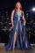 Plus Size Dresses Long Glitter Plus Size Formal Prom Dress Smoky Blue
