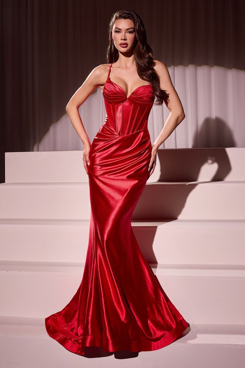 Prom Dresses Fitted Prom Long Glitter Formal Dress Red