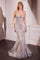 Prom Dresses Long Mermaid Formal Prom Beaded Lace Dress Silver