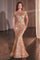 Mother of the Bride Dresses Floral Long Sequin Formal Mother of the Bride Dress Rose Gold