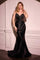 Prom Dresses Long Beaded Corset Fitted Prom Dress Black