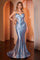 Prom Dresses Long Beaded Corset Fitted Prom Dress Dusty Blue
