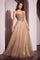 Prom Dresses Long A Line Formal Prom Beaded Dress Mocha Gold