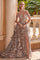 Prom Dresses Ball Gown Formal Long Floral Prom Dress Gold/Mist