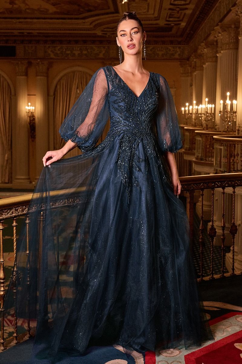 Mother of the Bride Dresses Long A Line Layered Formal Mother of the Bride Dress Navy