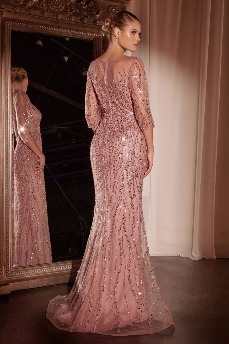 Mother of the Bride Dresses Long Mother of the Bride Sequin Formal Dress Dusty Rose
