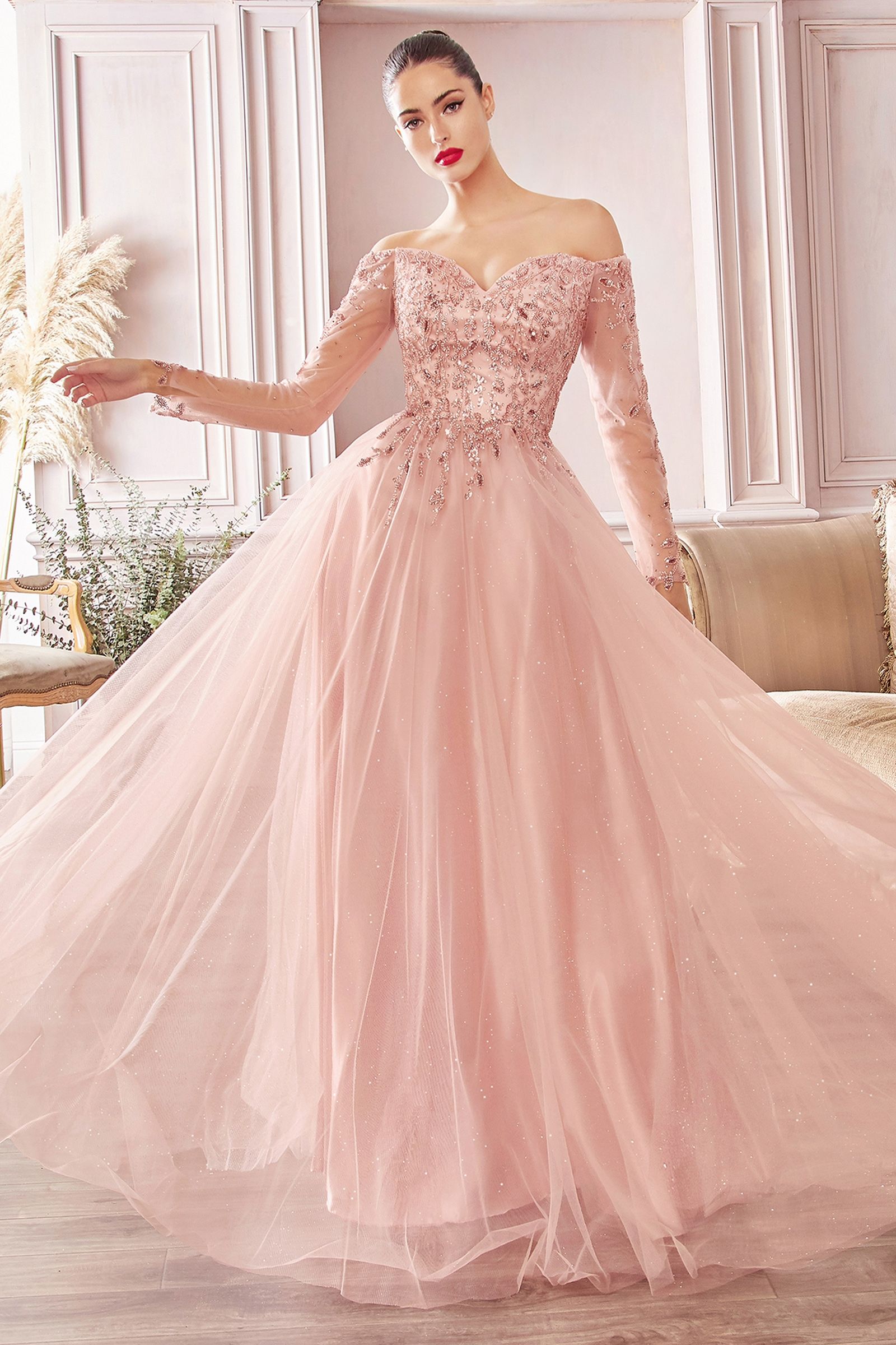 LaDivine CD0172 Off Shoulder Formal Dress
