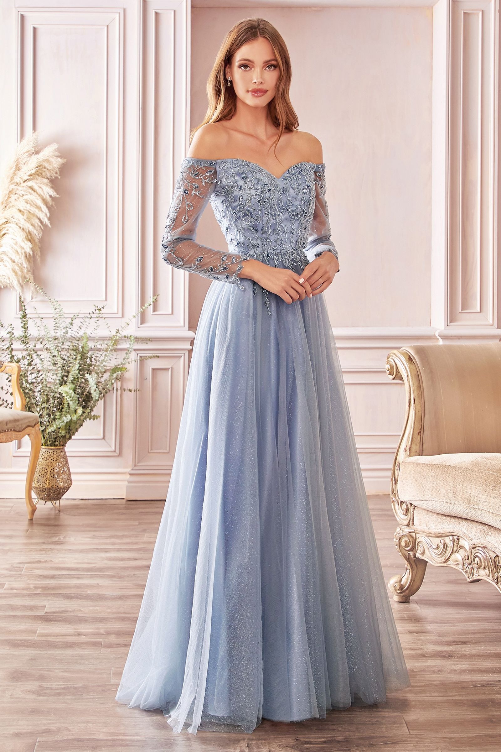 LaDivine CD0172 Off Shoulder Formal Dress