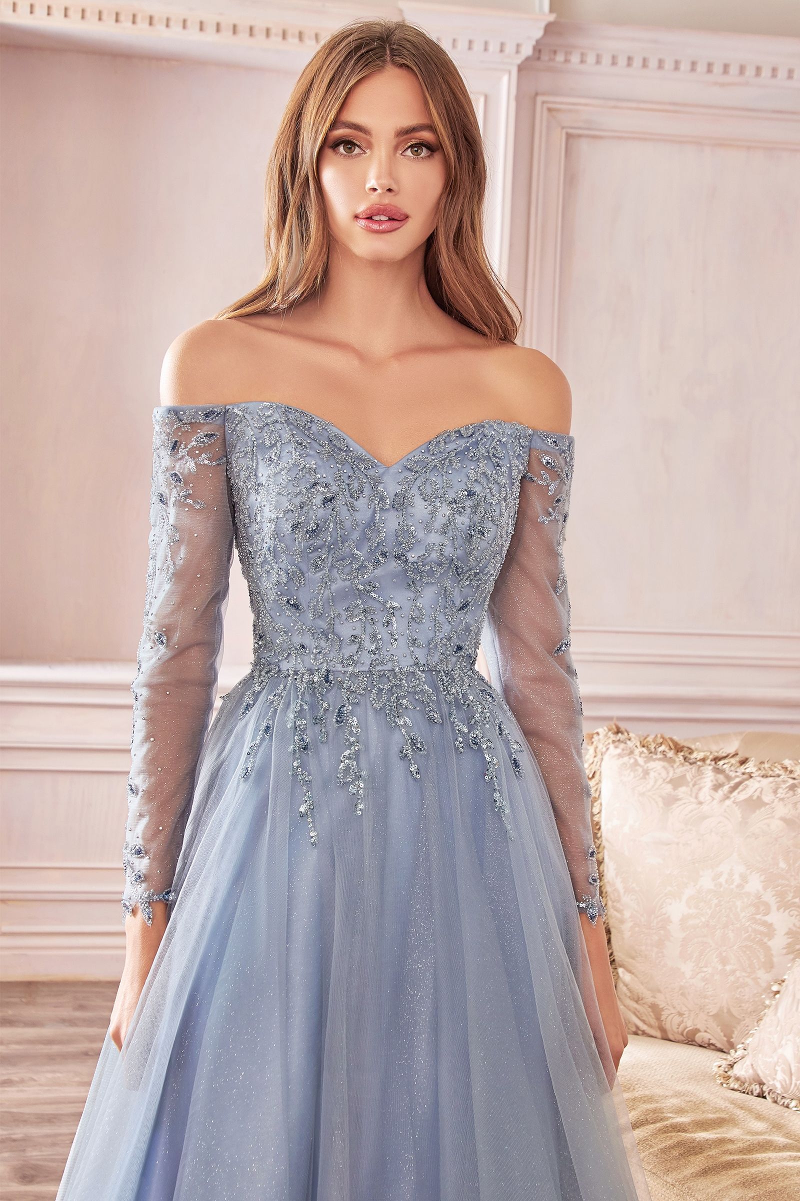 LaDivine CD0172 Off Shoulder Formal Dress
