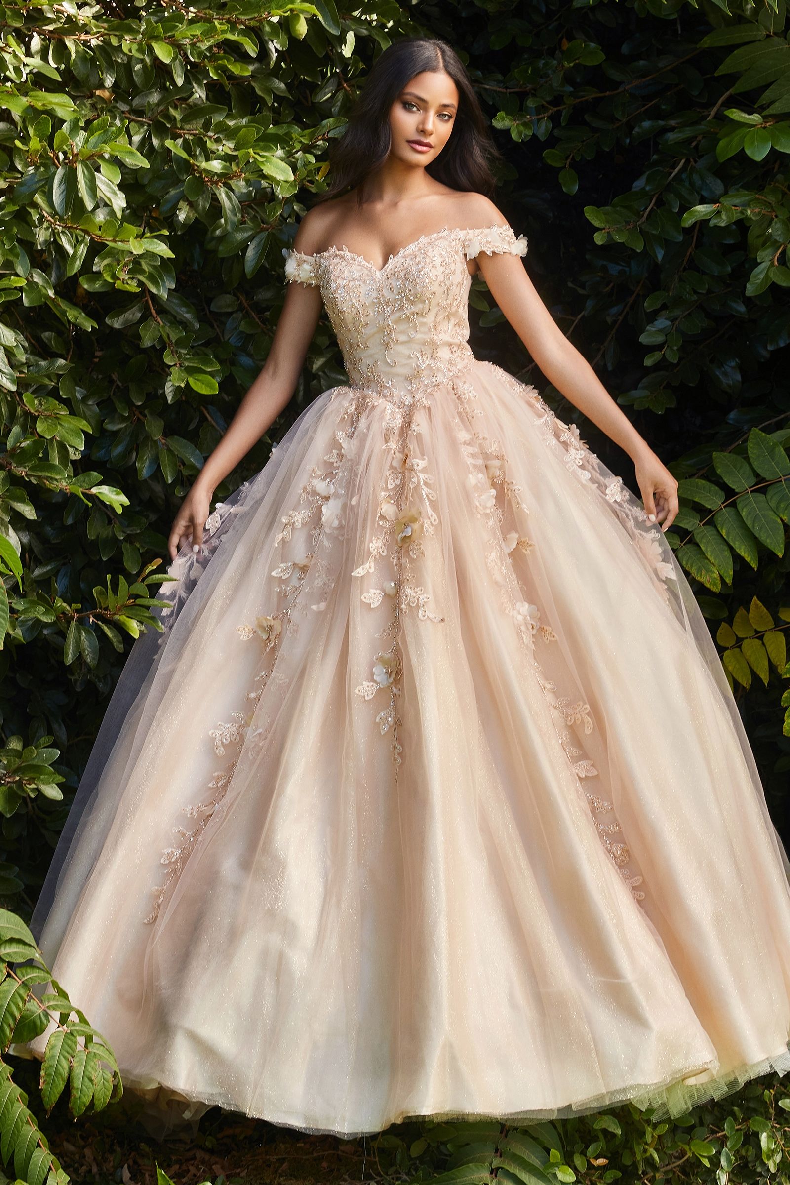 LaDivine CD0185 Embellished Long Quinceanera  Gown