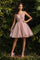 LaDivine CD0188 Embellished Spaghetti Strap Short Prom Dress