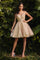 LaDivine CD0188 Embellished Spaghetti Strap Short Prom Dress