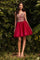 LaDivine CD0188 Embellished Spaghetti Strap Short Prom Dress