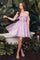 Cocktail Dresses CD0211 Short Cocktail A Line Glitter Dress Lavender